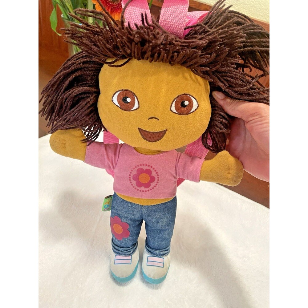 Dora Explorer Backpack Girls 13in Plush Pink Textile Kids - Picture 4 of 7